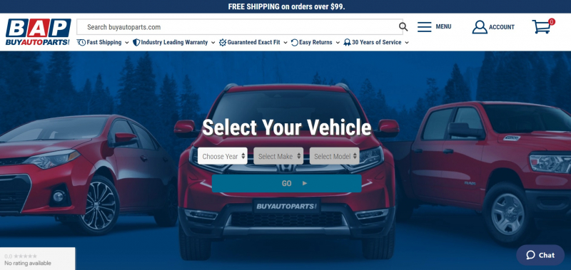 Screenshot of https://www.buyautoparts.com/