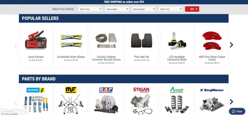 Screenshot of https://www.buyautoparts.com/