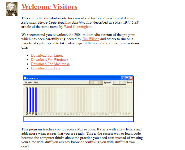 Screenshot of http://c2.com/morse/