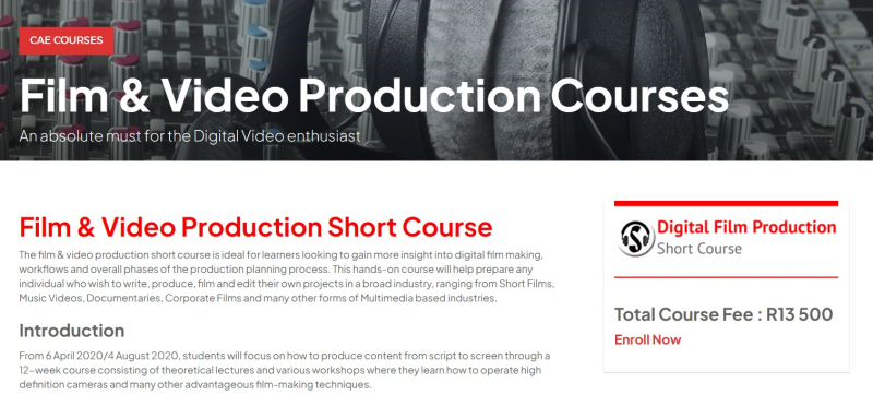 Film & Video Production Courses on CAE