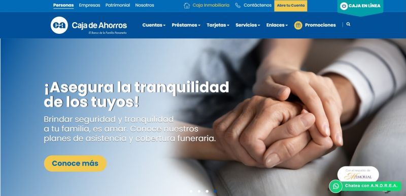 Screenshot of https://www.cajadeahorros.com.pa