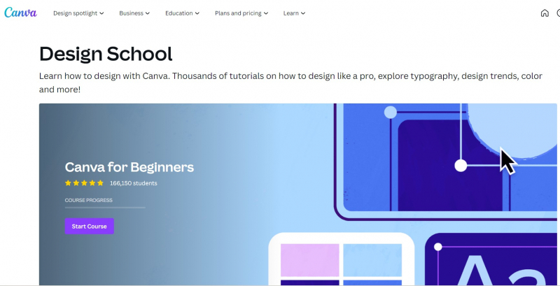 Canva Design School's website