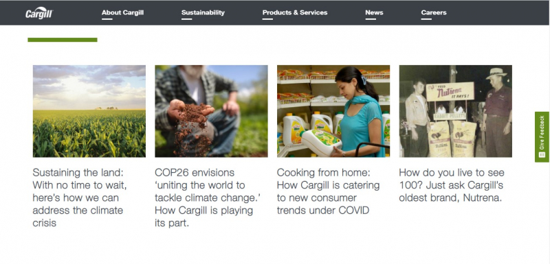 Official Website of Cargill - Screenshot photo