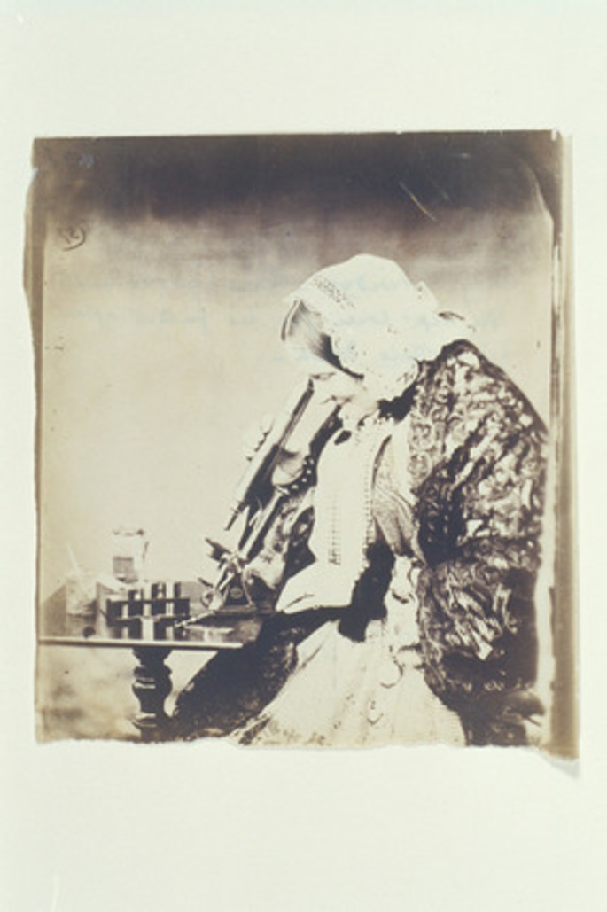 Photo:  SSPL Prints - Lucy Lutwidge with microscope, c 1858. by Carroll, Lewis at Science and Society Picture Library