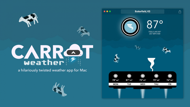 Screenshot of http://www.meetcarrot.com/weather/