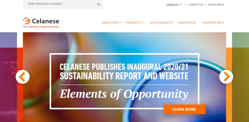 Celanese Corporation, formerly known as Hoechst Celanese, is a Fortune 500 global specialty materials and technology company - Screenshot photo