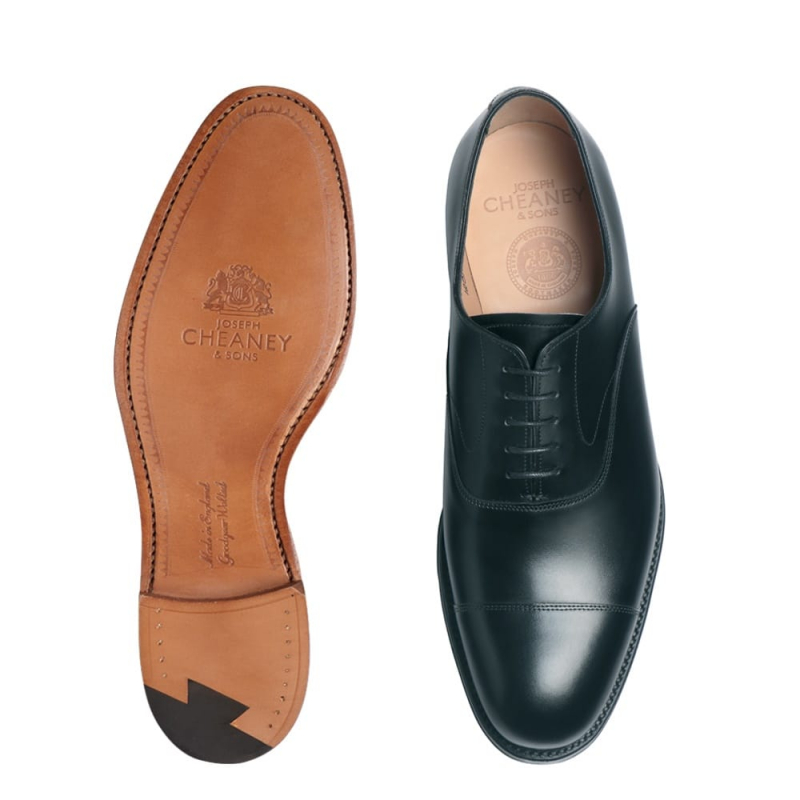 Photo: Cheaney Alfred Capped Oxford in Black Calf Leather