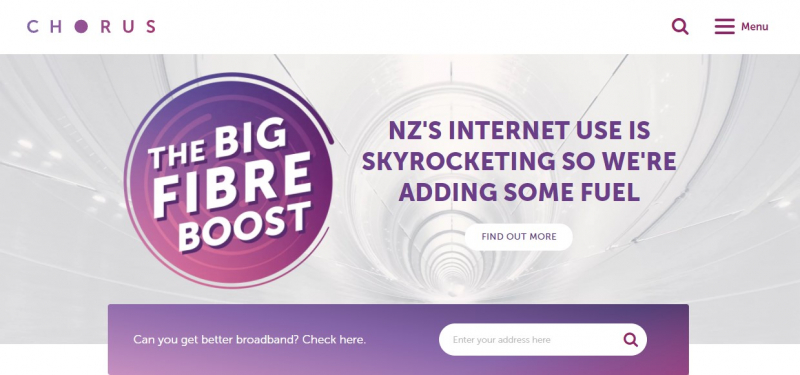 Chorus is proud to be New Zealand's largest telecommunications infrastructure company- Screenshot photo