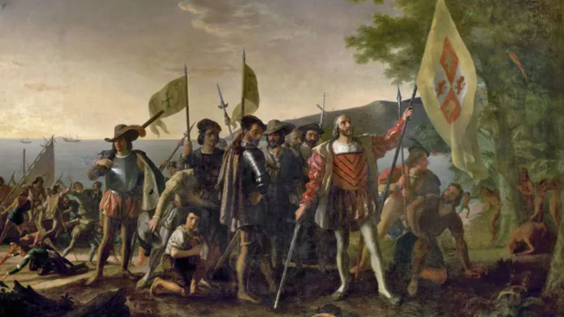 Landing of Columbus (12 October 1492), painting by John Vanderlyn