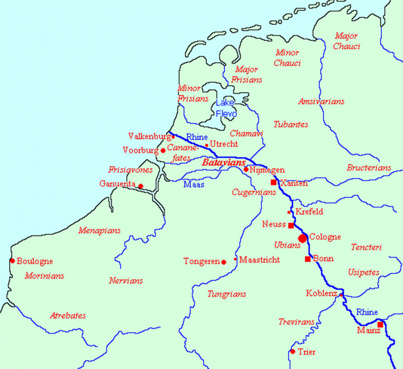The Low Countries in the Roman age was divided by civil war - Photo: livius.org