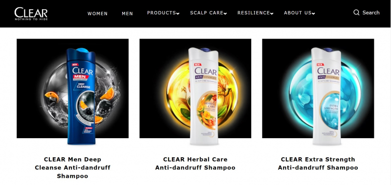 Screenshot of https://www.clearhaircare.com/