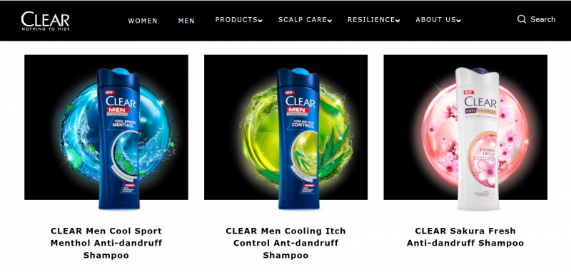 Screenshot of https://www.clearhaircare.com/