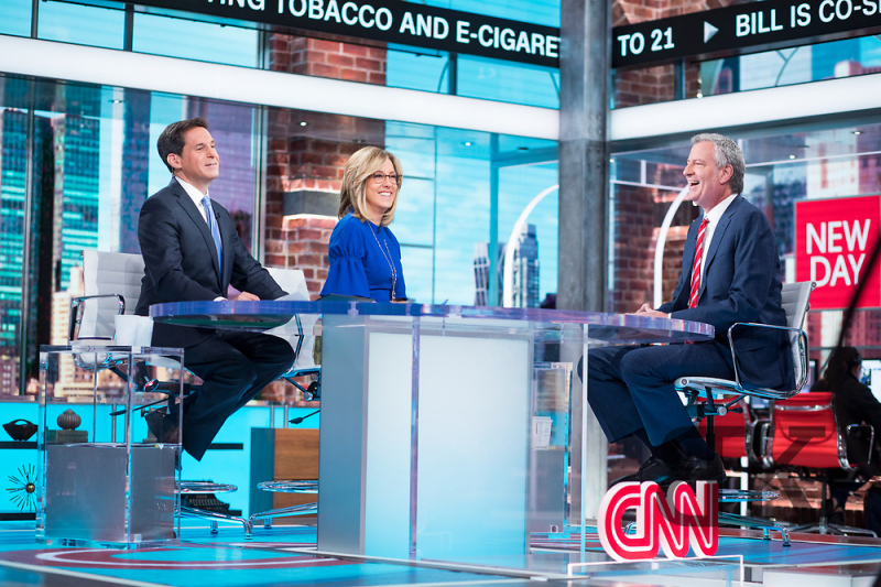 Presidential Candidate Bill de Blasio appears live on “New Day” at CNN studios. Photo: bkanterphoto