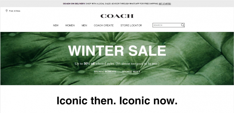 Coach is an American luxury design company specializing in bags, luggage and accessories- Screenshot photo