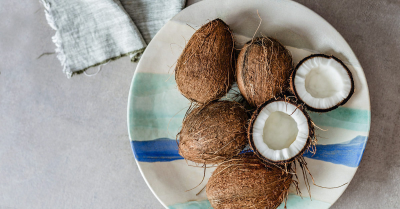 Coconuts and unrefined coconut oil