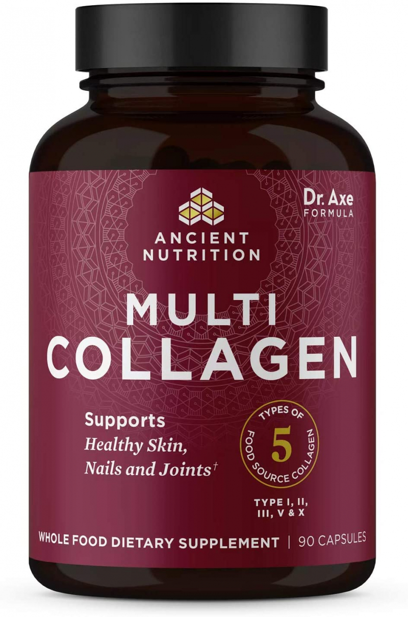 Collagen Peptides Pills by Ancient Nutrition, Hydrolyzed Multi Collagen Supplement, Types I, II, III, V & X, Supports Healthy Skin and Nails, Gut Health and Joints. Photo: amazon.com
