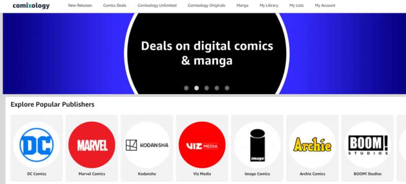 Screenshot of https://www.amazon.com/kindle-dbs/comics-store/home?_encoding=UTF8&merchant=&ref=nav_ya_signin&