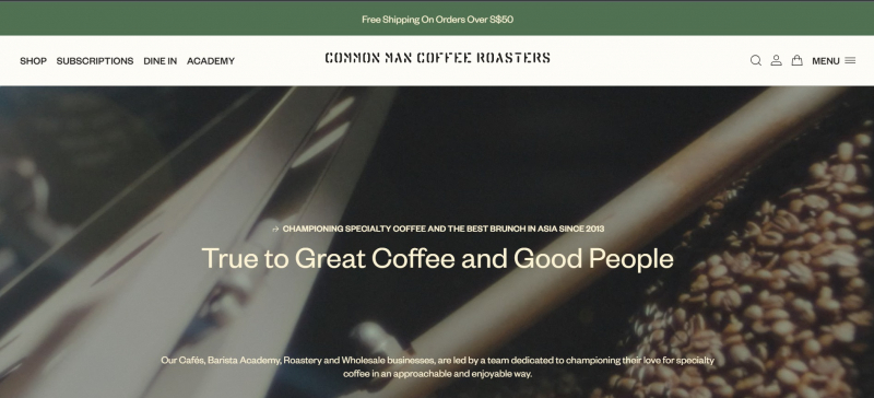 Screenshot of https://commonmancoffeeroasters.com/