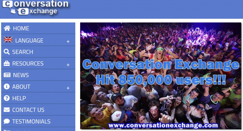 Screenshot of https://www.conversationexchange.com/