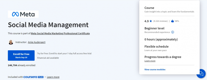 Screenshot of https://www.coursera.org/learn/social-media-management