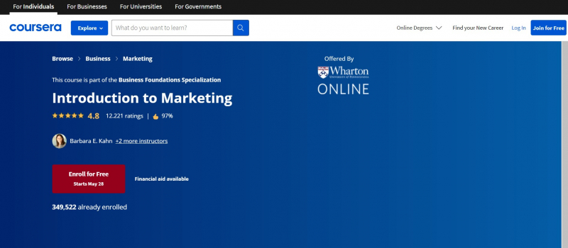 Screenshot of https://www.coursera.org/learn/wharton-marketing