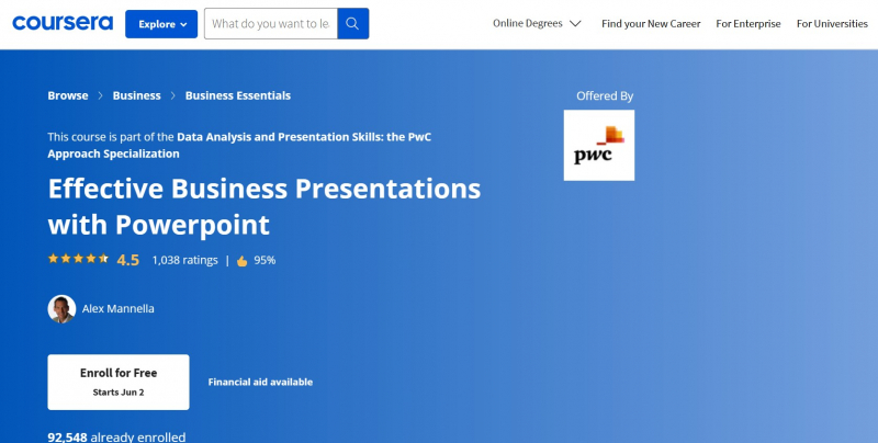 Screenshot of https://www.coursera.org/learn/powerpoint-presentations