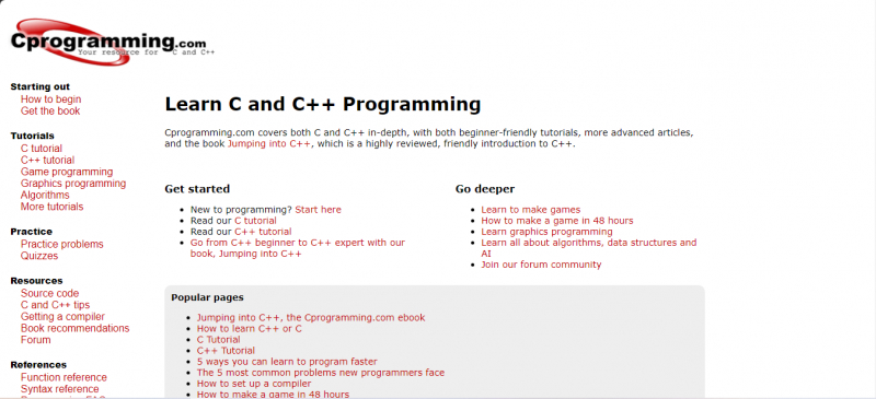 Screenshot via cprogramming.com