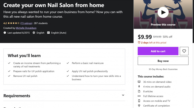 Create Your Own Nail Salon From Home (Udemy)