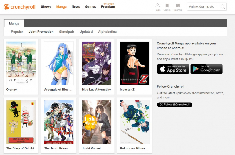 Screenshot of https://www.crunchyroll.com/comics/manga