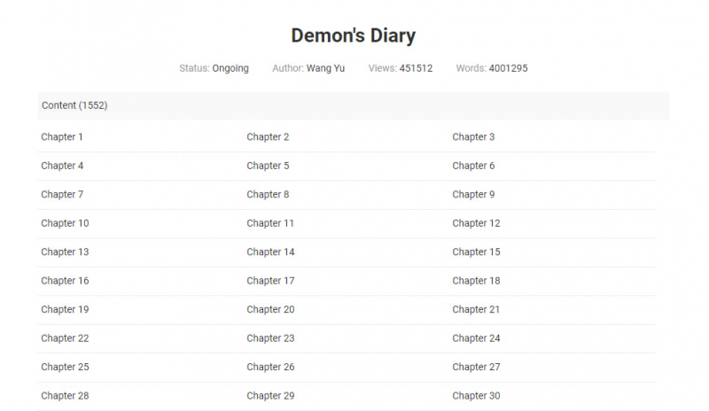 Screenshot of https://novelhi.com/s/index/Demons-Diary