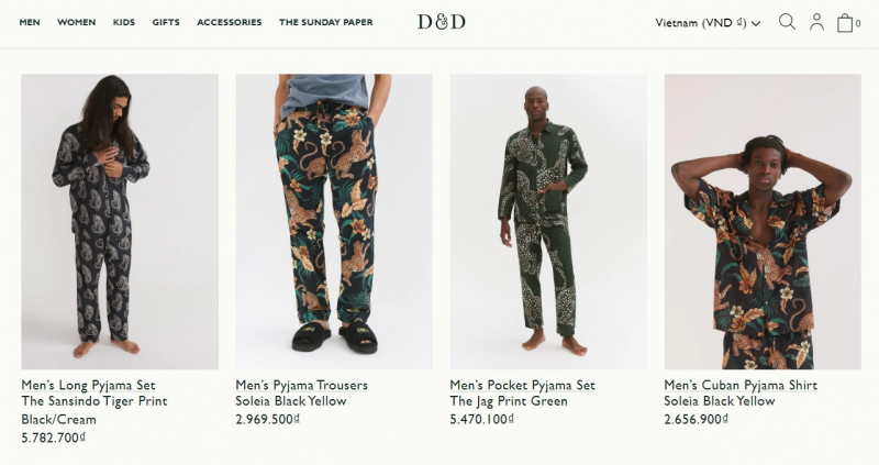 Screenshot of https://desmondanddempsey.com/collections/mens-pyjamas