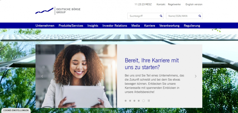 Screenshot via 	deutsche-boerse.com