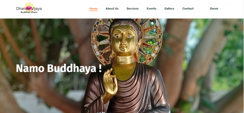 Screenshot of https://www.dharmavijaya.org/