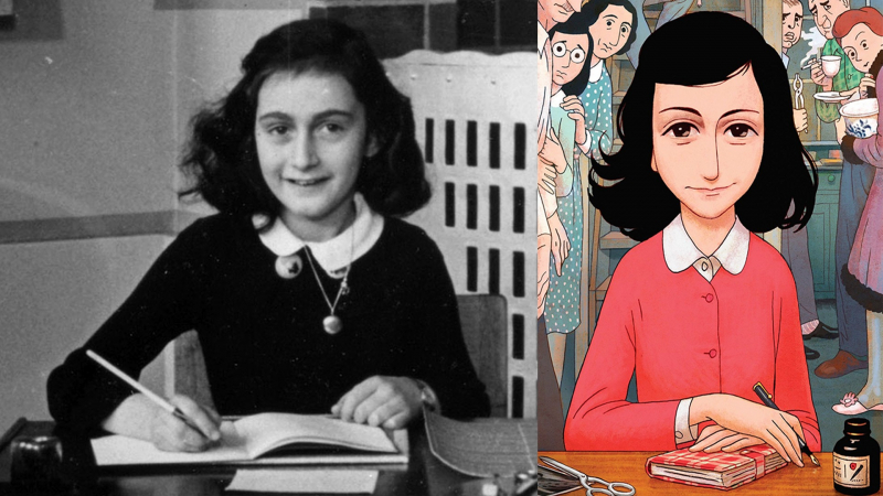 Photo:  The Times of Israel - Anne Frank's diary gets lavish saucy treatment in new vibrant graphic novel