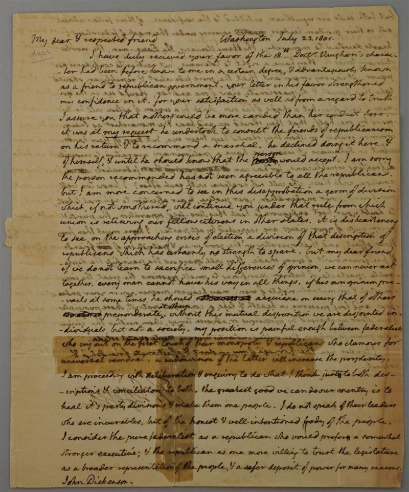 Thomas Jefferson to John Dickinson -- www.potomackcompany.com