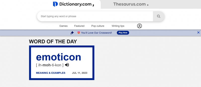 Screenshot of https://www.dictionary.com/