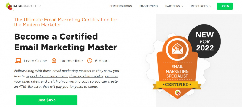 Screenshot of https://www.digitalmarketer.com/certifications/email-marketing-mastery/