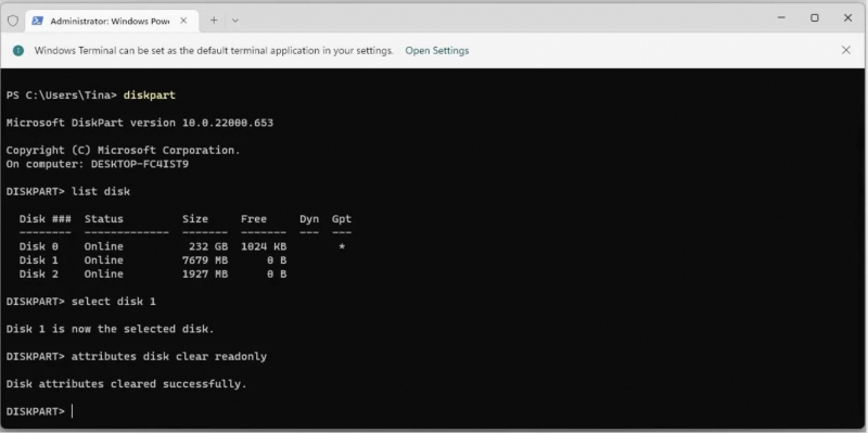 DiskPart Command Prompt Utility