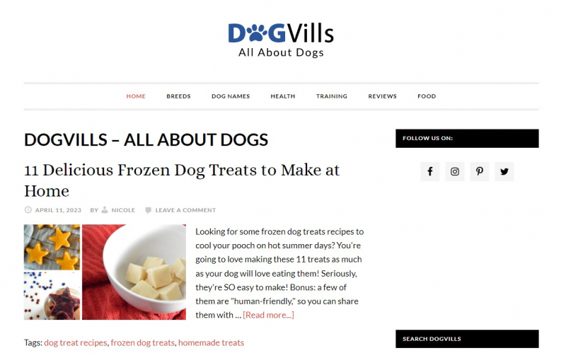 Screenshot of dogvills.com