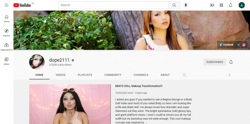The Nepali-American YouTuber has gained over 5.8 million subscribers after uploading girl-related makeup tips, health advice and vlogs - Screenshot photo