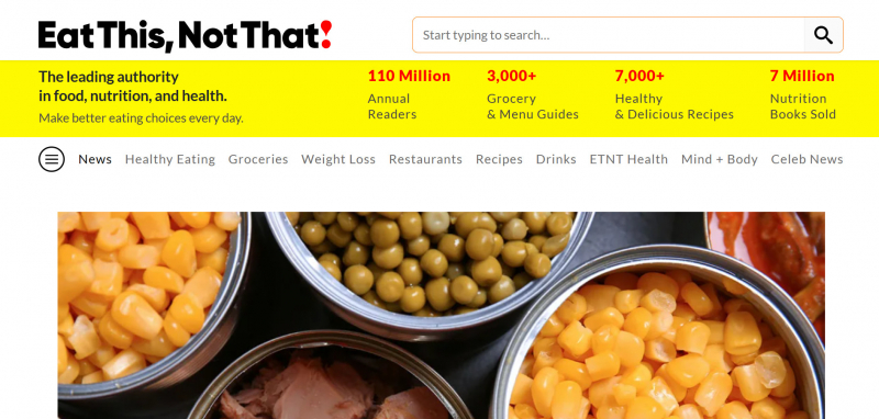 Screenshot of https://www.eatthis.com/