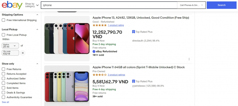 Screenshot of https://www.ebay.com/b/Cell-Phones-Smartphones/