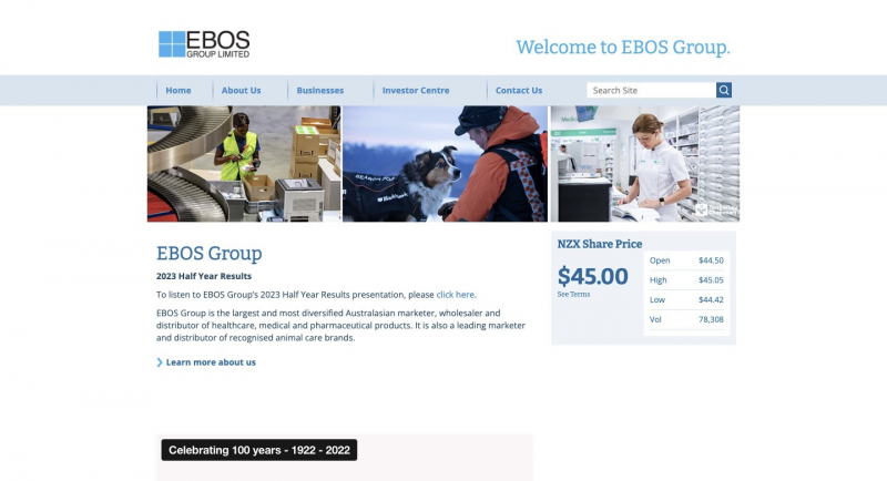 Screenshot of https://www.ebosgroup.com