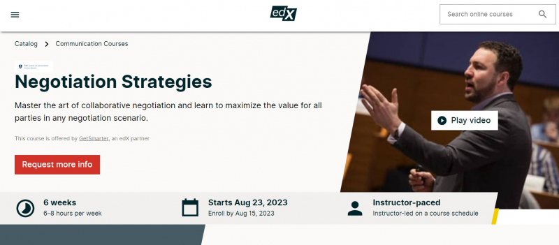 Screenshot of https://www.edx.org/course/yale-som-executive-education-negotiation-strategies-online-program