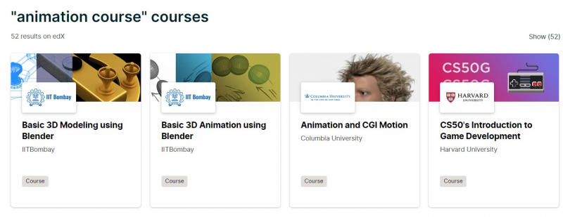 Animation courses on Edx