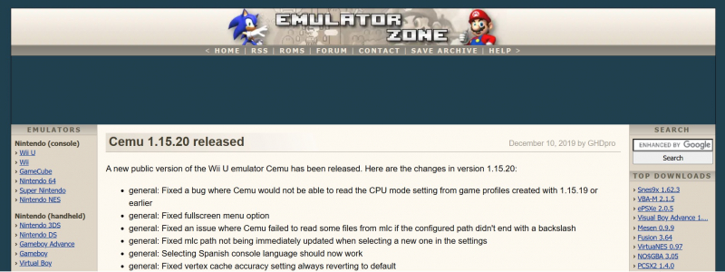 Screenshot of https://www.emulator-zone.com/