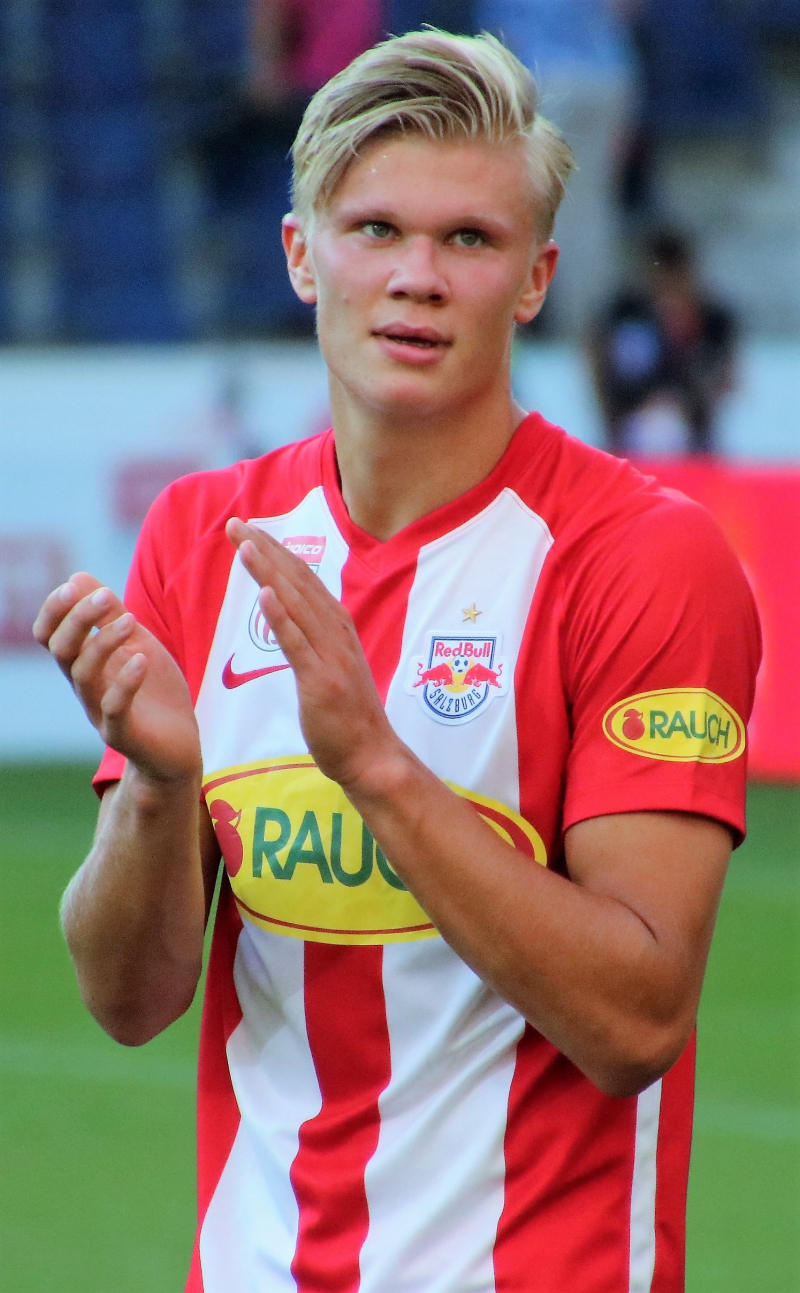 Haaland with Red Bull Salzburg in 2019. Photo: wikipedia