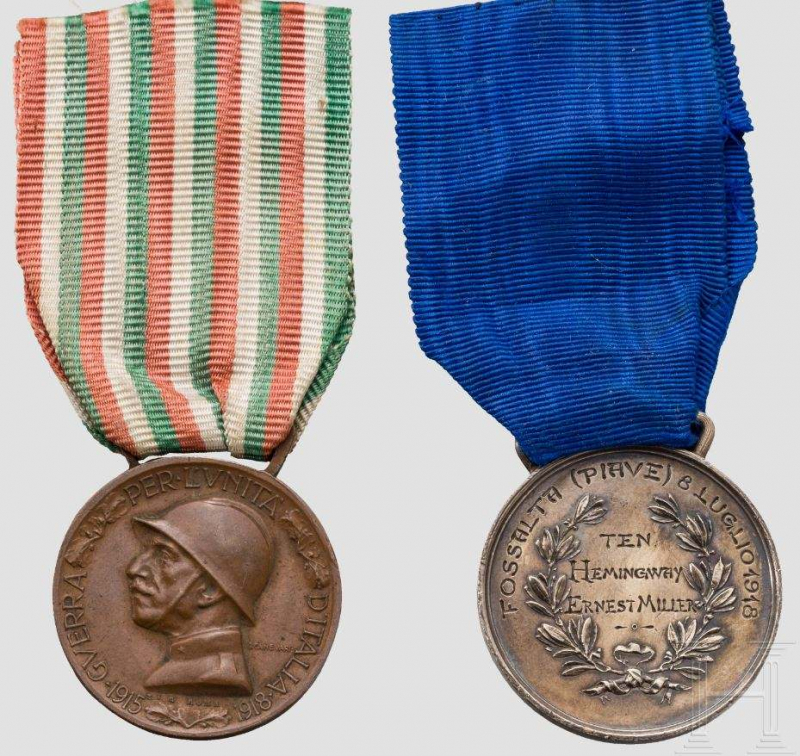 Photo:  U.S. Militaria Forum - Ernest Hemingway's medals