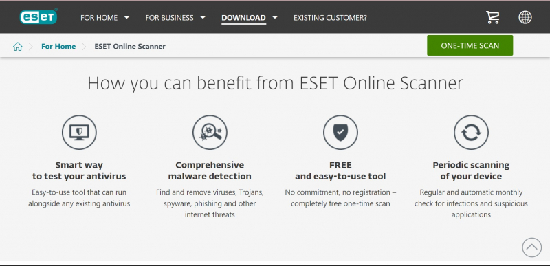 Screenshot of https://www.eset.com/vn/home/online-scanner/