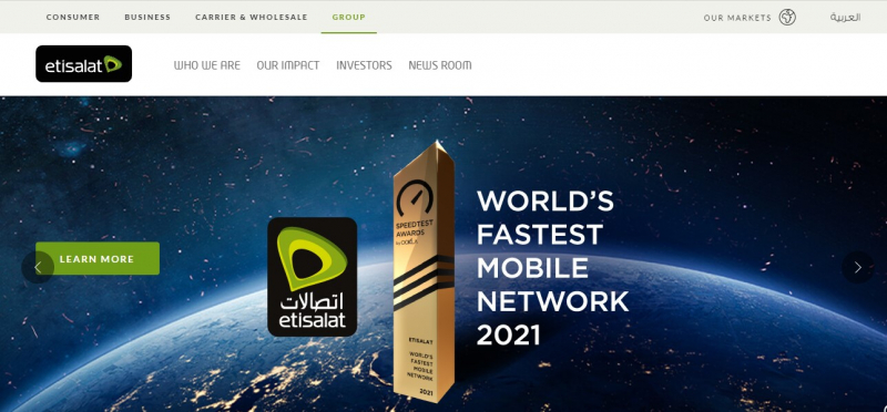 Etisalat is a multinational telecommunications service provider with headquarters in the United Arab Emirates with operations in 16 countries across the world- Screenshot photo